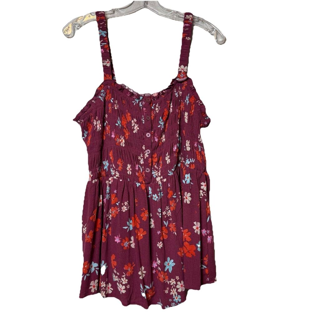 torrid Plum Floral Smocked Tank